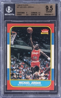 1986-87 Fleer #57 Michael Jordan Rookie Card – BGS GEM MINT 9.5